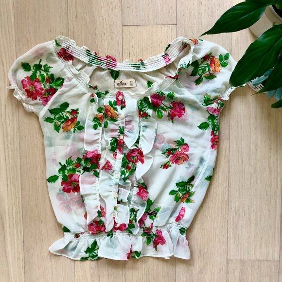 Hollister Floral Button-Down Short Sleeve - Picture 1 of 7
